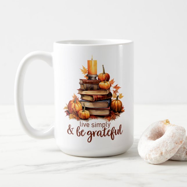 Herbstbücher, Kerzenlicht & Gemütlichkeit Kaffeetasse (Mit Donut)