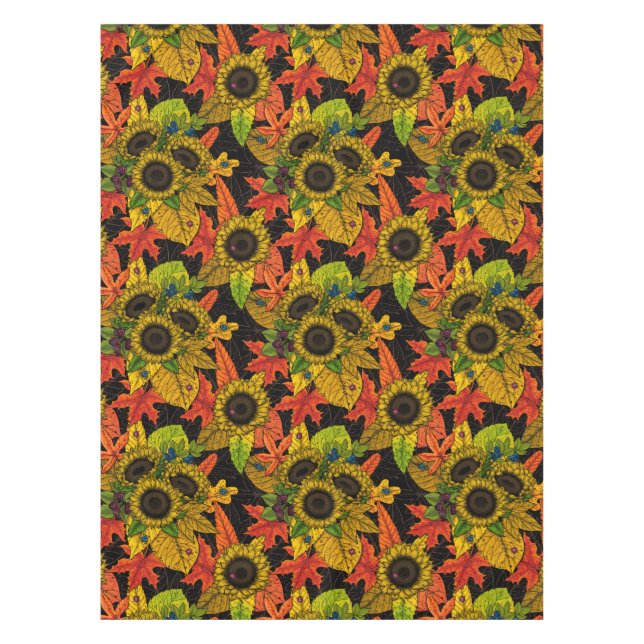 Herbstbukett auf schwarz tischdecke (Vorderseite)