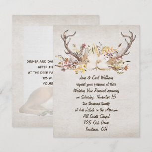 Herbstbukett und Hirschgeweihe Erneuerung Einladung