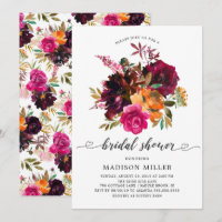 Herbstburgund & Orange Brautparty