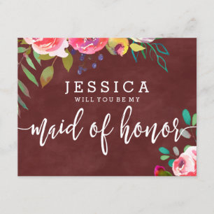 Herbstburgund wird meine Trauzeugin sein Einladung