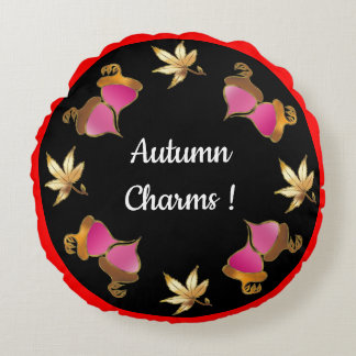 Herbstcharms Whimsikale Acorns und Blätter Rundes Kissen