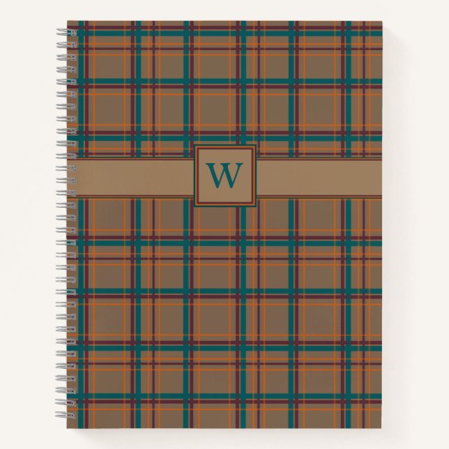 Herbstchic Kariert Spiral Notebook Notizbuch (Vorderseite)