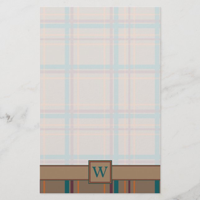 Herbstchic Kariert Stationery Briefpapier (Vorderseite)