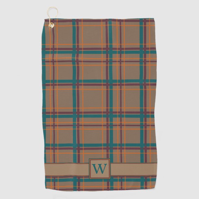 Herbstchic Kariertes Golfhandtuch (Vorderseite)