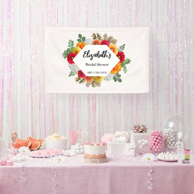 Herbstdahlia Floral Fall Brautparty Banner (Party)