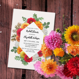 Herbstdahlia Floral Fall Brautparty Einladung