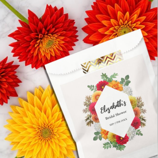 Herbstdahlia Floral Fall Brautparty Geschenktütchen (Von Creator hochgeladen)