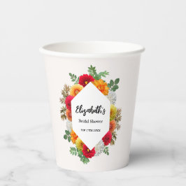 Herbstdahlia Floral Fall Brautparty Pappbecher