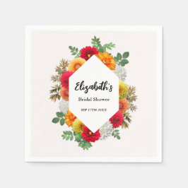 Herbstdahlia Floral Fall Brautparty Serviette