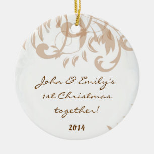 HerbstDamaskus Lace Herbst Personalisierter Name O Keramik Ornament