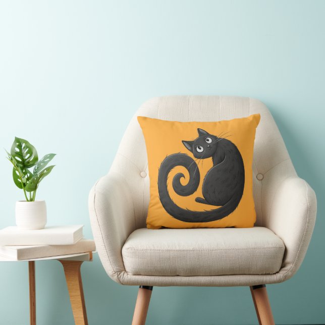 Herbstdekissen schwarze Katze Kissen (Stuhl )