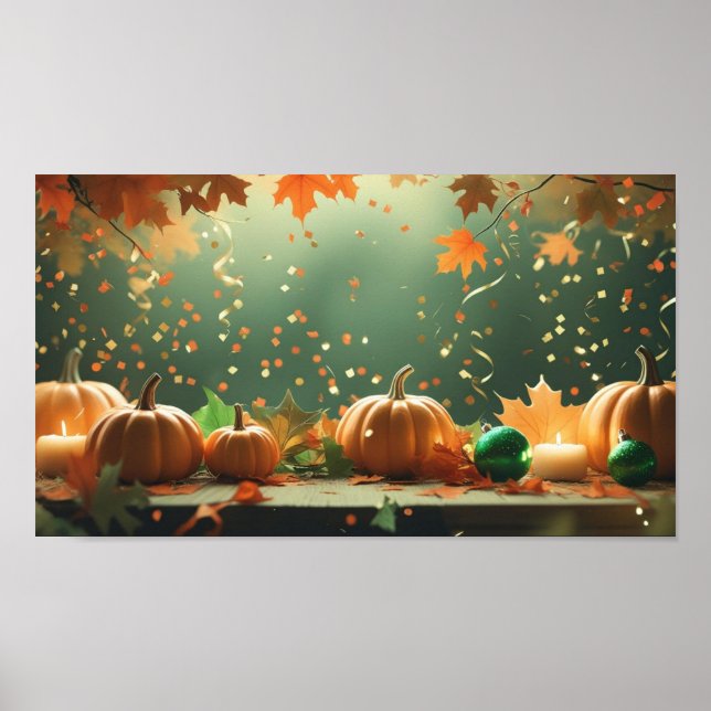 Herbstdekor Halloween-Poster Poster (Vorne)