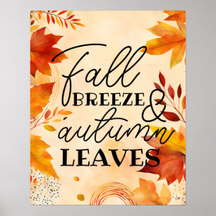 Herbstdekor: Herbstbrise & Herbstblätter Herbst Pr Poster
