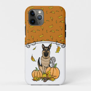 Herbstdeutscher Schäferhund (schwarz-braun) Pumpki Case-Mate iPhone Hülle