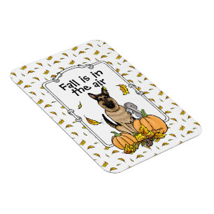 Herbstdeutscher Schäferhund (schwarz-braun) Pumpki Magnet