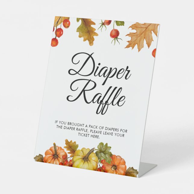 Herbstdiaper Raffle Pumpkin-Foliage Fall Sockelschild (Vorderseite)