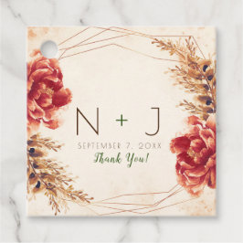 Herbstduftgewürzter Wasserfarbenhochzeit Geschenkanhänger