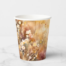 Herbstduisy-Wildblumen Wasserfarbenhochzeit Pappbecher