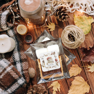 Herbstdusche aus Waldwald Pilzsäulendusche Quadratischer Aufkleber