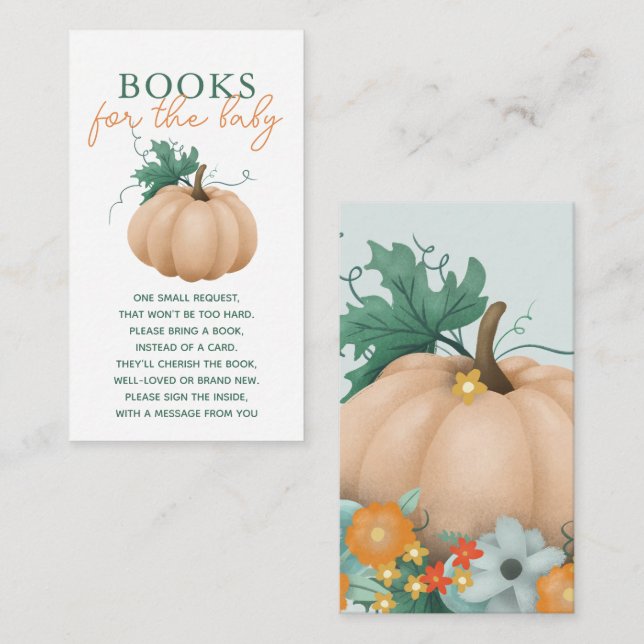 Herbstdusche Blütenbücher für Baby Begleitkarte (Vorne/Hinten)