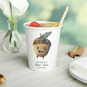 Herbstdusche Cartoon Pappbecher