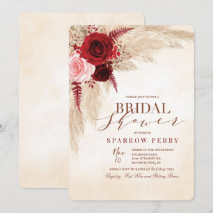 Herbstdusche Pampas Grass Bridal Einladung