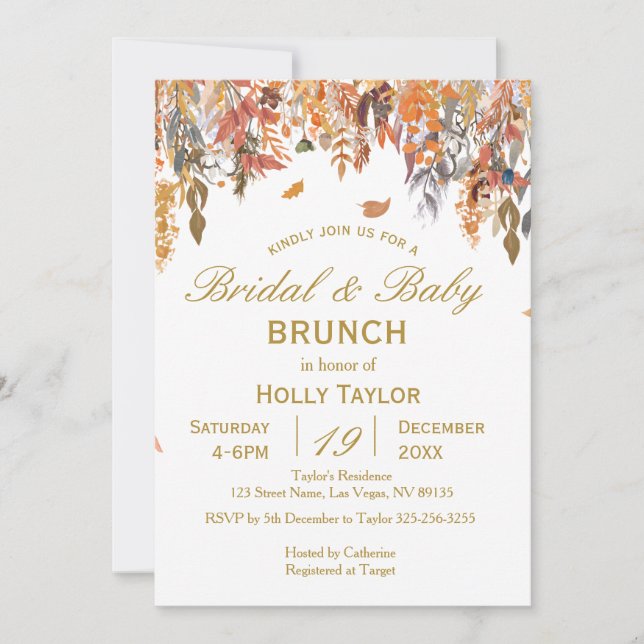 Herbstdusche und Brautparty Einladung (Vorderseite)