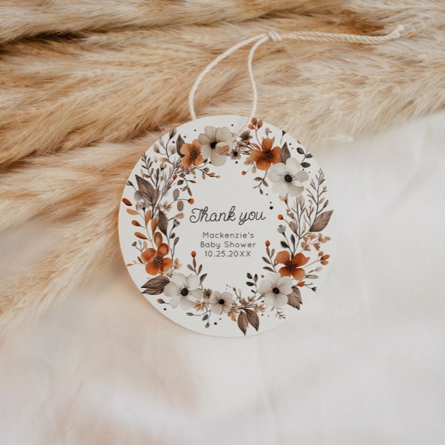 Herbstdusche Wildblume Geschenkanhänger (Cozy in Bloom Circle Gift Tag)
