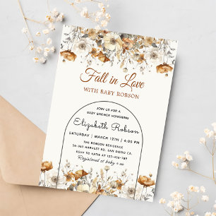 Herbstdusche Wildblume Terracotta Herbstdusche Einladung