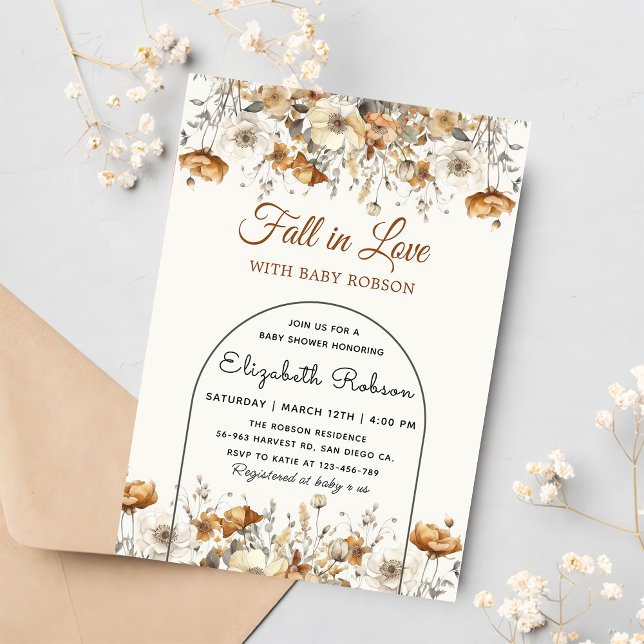 Herbstdusche Wildblume Terracotta Herbstdusche Einladung (Von Creator hochgeladen)