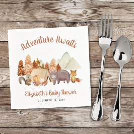 Herbstdusche Woodland Animals Adventure Baby Serviette
