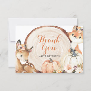 Herbstdusche Woodland Girl Kinderdusche Danke Kart