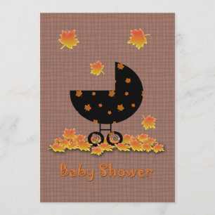 Herbstdusche zur Einladung Baby Buggy