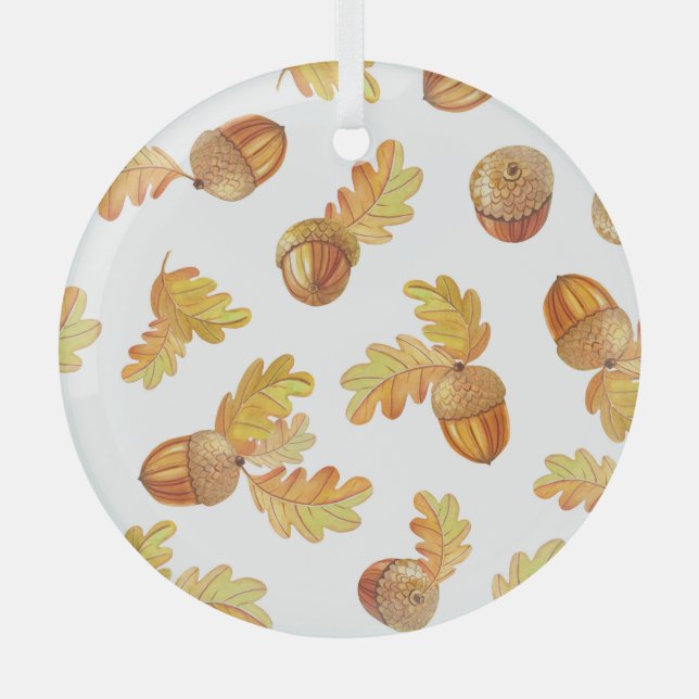Herbsteiche Blätter: buntes Muster. Ornament Aus Glas (Vorderseite)