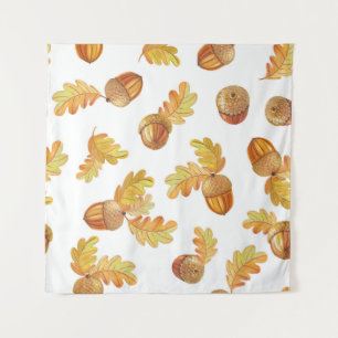 Herbsteiche Blätter: buntes Muster. Wandteppich