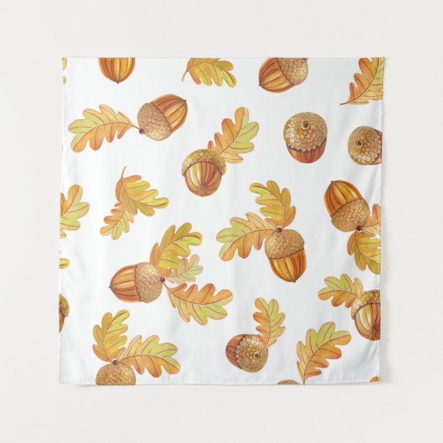 Herbsteiche Blätter: buntes Muster. Wandteppich (Vorderseite)