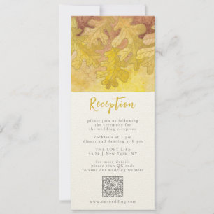Herbsteiche Blätter Hochzeitsempfangskarte Einladung
