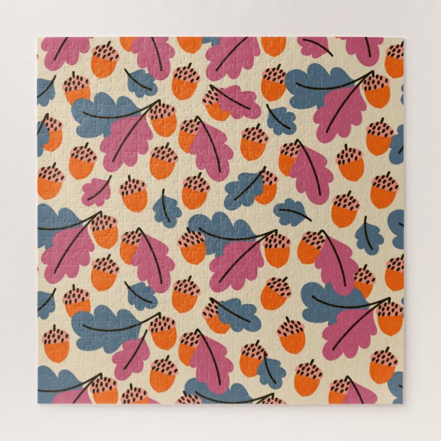 Herbsteiche: Blätter und Acornmuster Puzzle (Vertikal)