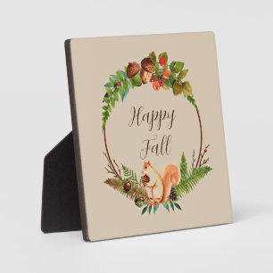 Herbsteichhörnchen und Natur mit anpassbarem Text Fotoplatte