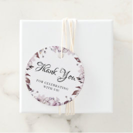 Herbstelegante violette Blumenblätter Geschenkanhänger