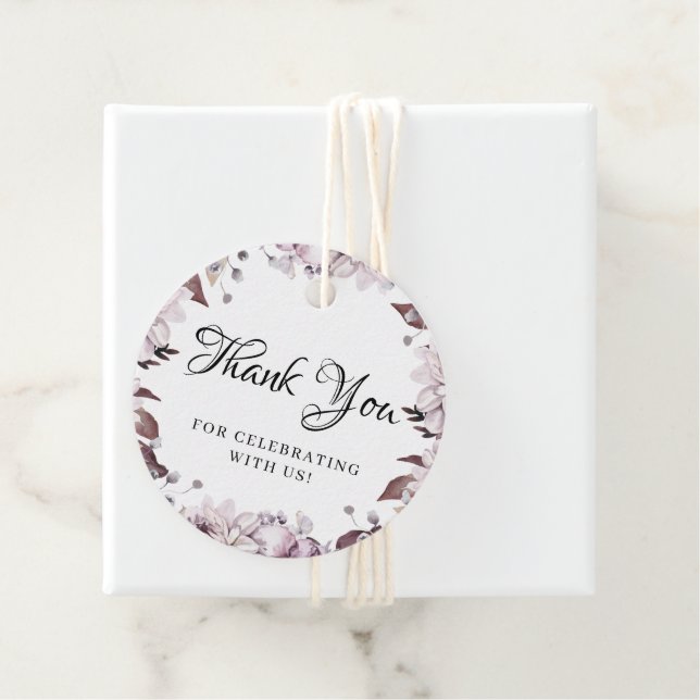 Herbstelegante violette Blumenblätter Geschenkanhänger (Beispiel)