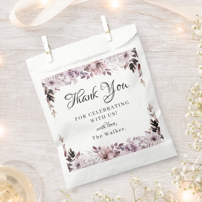 Herbstelegante violette Blumenblätter Geschenktütchen (Ausgeschnitten)