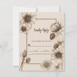 Herbstelegung Hochzeit RSVP Karte