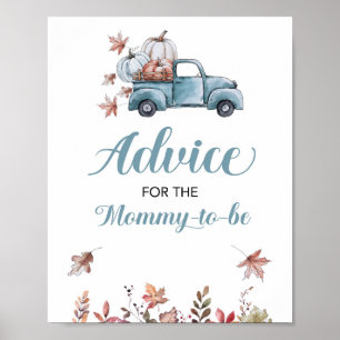 Herbstempfehlung für Mommy Baby Shower Blue Poster