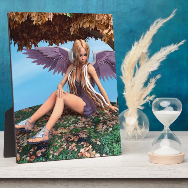 Herbstengel Wald-Fantasie-Kunst Fotoplatte (Seite)