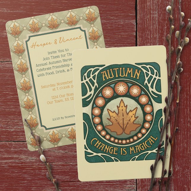 Herbsternte, Abendessen Party Einladung (Autumn Harvest, Dinner Party Invitation)