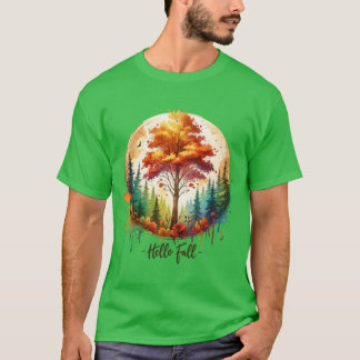 Herbsternte Aquarell-Kürbisse Herbstblumen wi T-Shirt