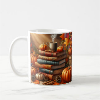Herbsternte-Bücher & Kürbis-Kaffeetassen-Wrap  Kaffeetasse