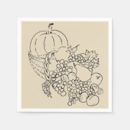 Herbsternte Erntedank Illustration Serviette